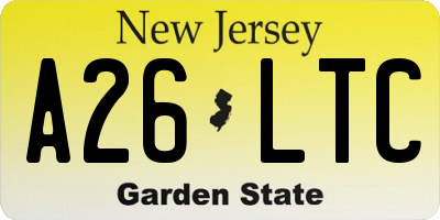 NJ license plate A26LTC