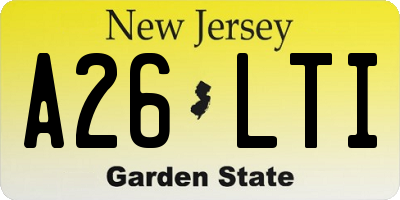 NJ license plate A26LTI