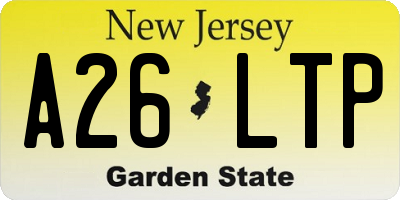 NJ license plate A26LTP