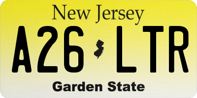 NJ license plate A26LTR
