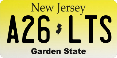NJ license plate A26LTS