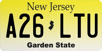NJ license plate A26LTU