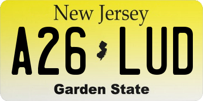 NJ license plate A26LUD