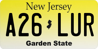 NJ license plate A26LUR