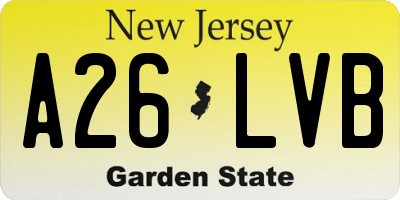 NJ license plate A26LVB