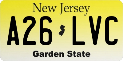 NJ license plate A26LVC