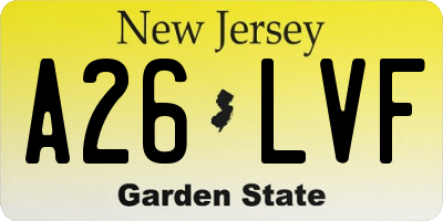 NJ license plate A26LVF