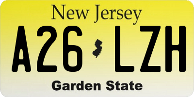 NJ license plate A26LZH