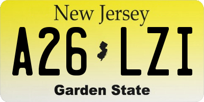 NJ license plate A26LZI