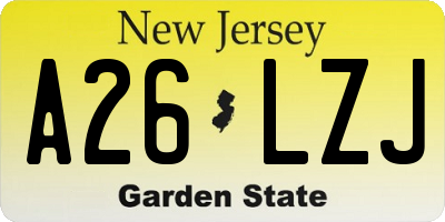 NJ license plate A26LZJ