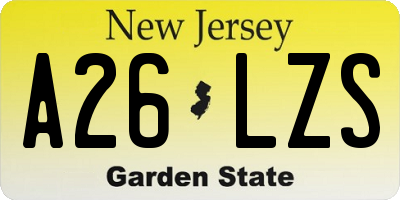 NJ license plate A26LZS