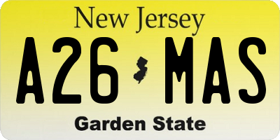 NJ license plate A26MAS