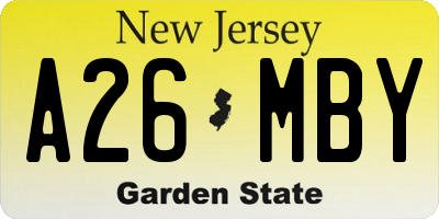 NJ license plate A26MBY