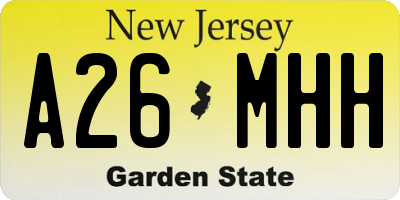 NJ license plate A26MHH