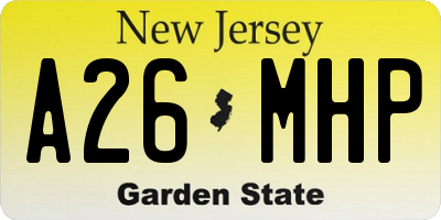 NJ license plate A26MHP