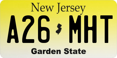 NJ license plate A26MHT