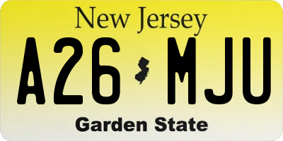 NJ license plate A26MJU