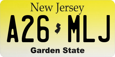 NJ license plate A26MLJ