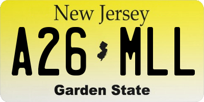 NJ license plate A26MLL