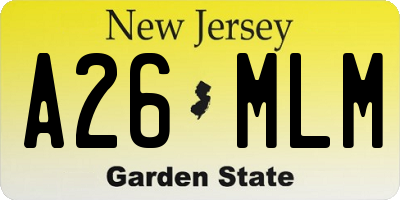 NJ license plate A26MLM