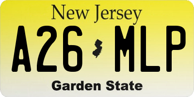 NJ license plate A26MLP