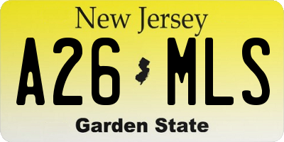 NJ license plate A26MLS