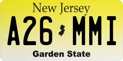 NJ license plate A26MMI