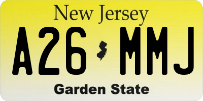 NJ license plate A26MMJ