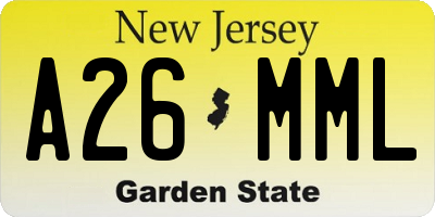 NJ license plate A26MML