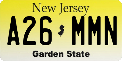 NJ license plate A26MMN