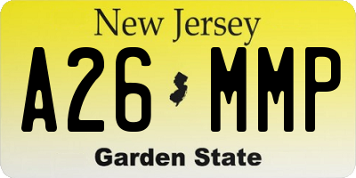 NJ license plate A26MMP