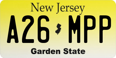NJ license plate A26MPP