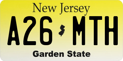 NJ license plate A26MTH