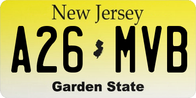 NJ license plate A26MVB