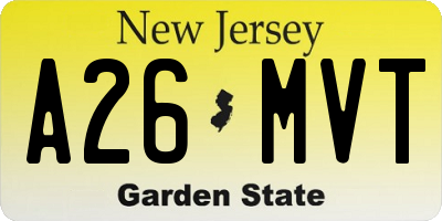 NJ license plate A26MVT