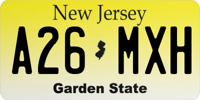 NJ license plate A26MXH