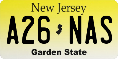 NJ license plate A26NAS