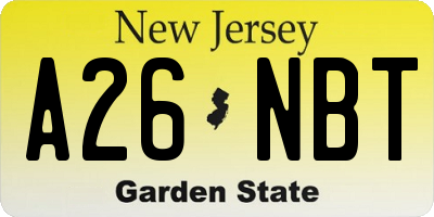 NJ license plate A26NBT