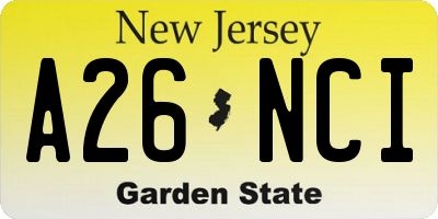 NJ license plate A26NCI