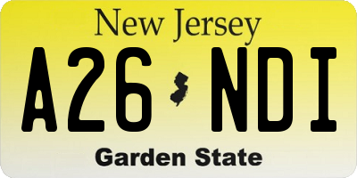 NJ license plate A26NDI