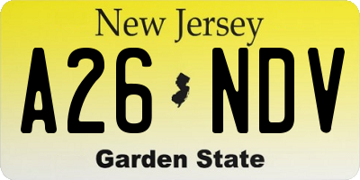 NJ license plate A26NDV