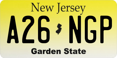 NJ license plate A26NGP