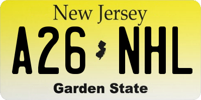 NJ license plate A26NHL