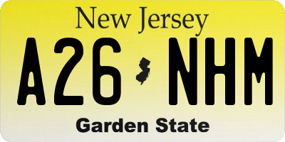 NJ license plate A26NHM