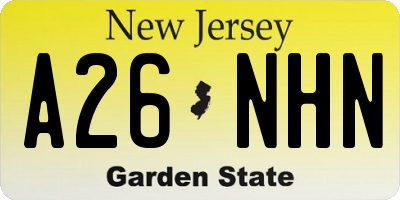 NJ license plate A26NHN