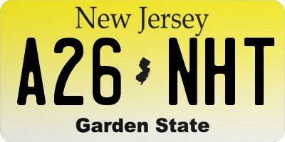 NJ license plate A26NHT