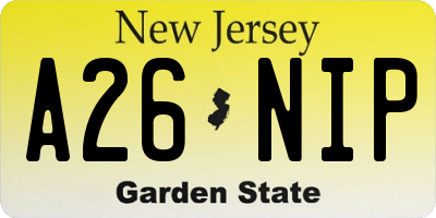 NJ license plate A26NIP