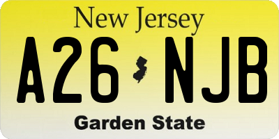 NJ license plate A26NJB