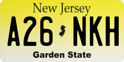 NJ license plate A26NKH