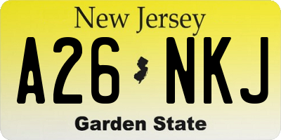 NJ license plate A26NKJ